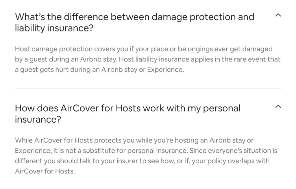 Airbnb Host Protection Information