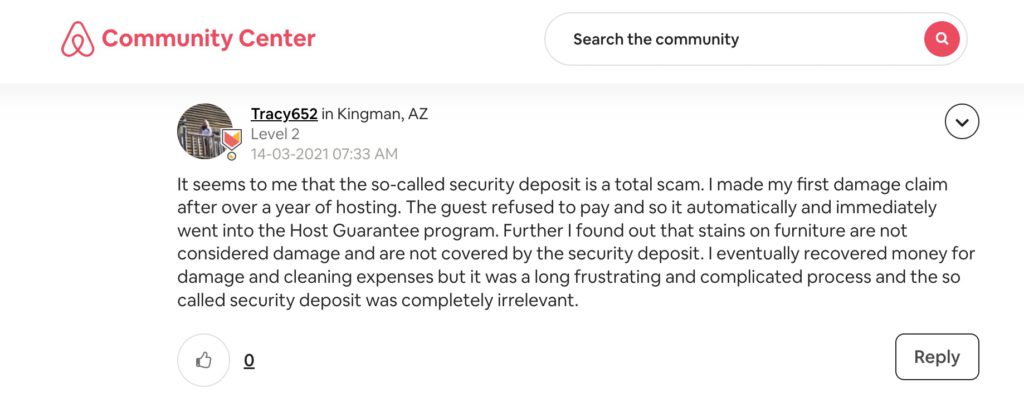 Airbnb host complaint