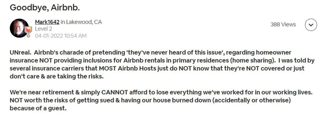 unsatisfied with Airbnb’s host damage protection