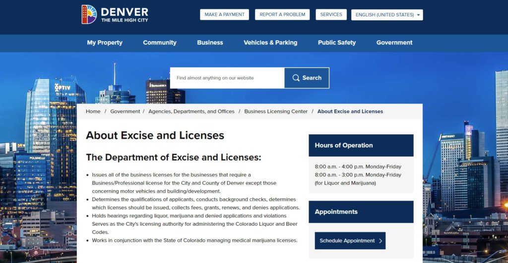 The Denver Department of Excise and Licenses