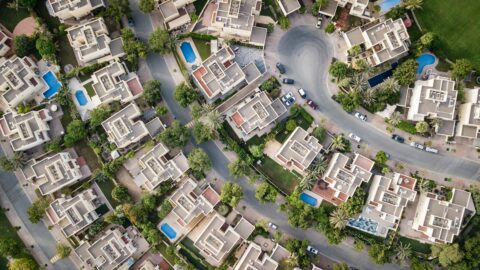 aerial of rental houses